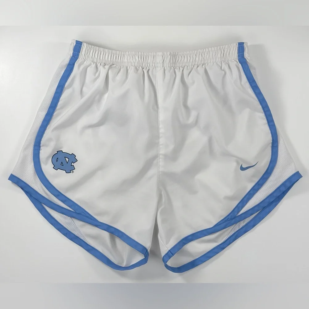 UNC Tar Heels Women XS Nike Tempo Running Shorts White Carolina Blue DriFIT NCAA